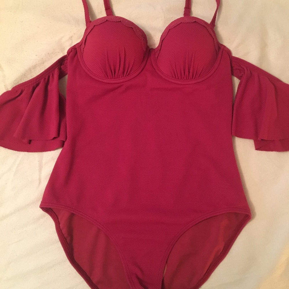 NWOT Dark pink one piece bathing suit